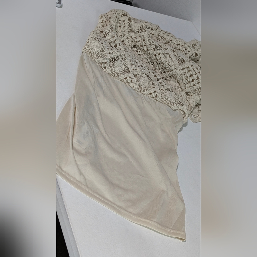 NWT Blue Rain Boho Diamond Crochet Maxi Skirt Cream/Tan Size S Festival Bohemia - Picture 9 of 13